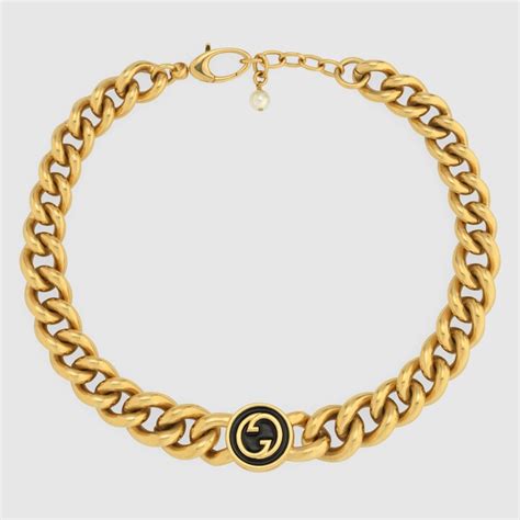 gucci blondie chain necklace|Gucci necklace vintage.